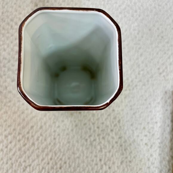 Victoria Austria Hand Painted Pinecone Vase Square Footed 8 1/8" Tall Antique - Picture 6 of 7